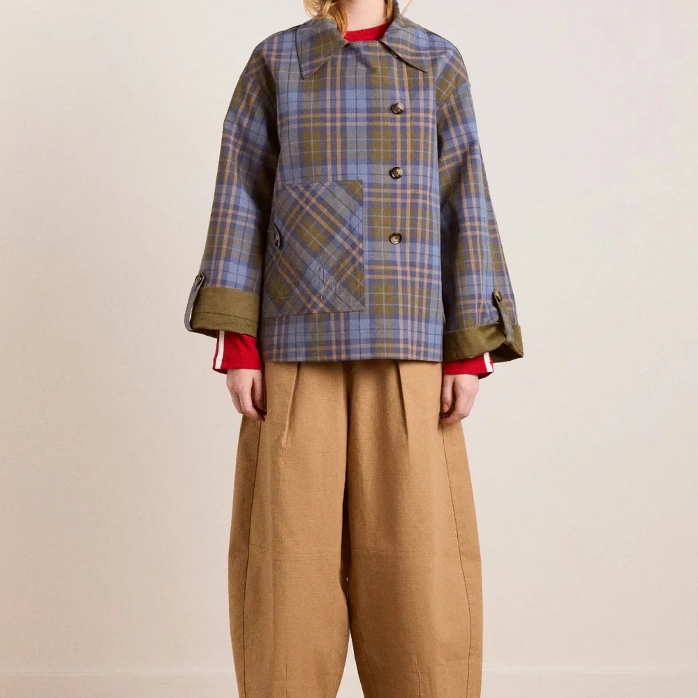 Reversible Jerry Crop Trench Coat - Olive - Picture 2 of 4